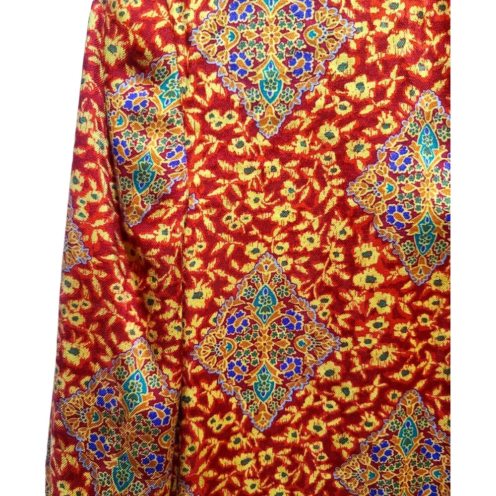 Vintage Evan Picone Women’s Red Empire Print Single Button Blazer Jacket Size 12 - Picture 2 of 10